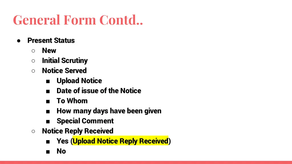 general form contd