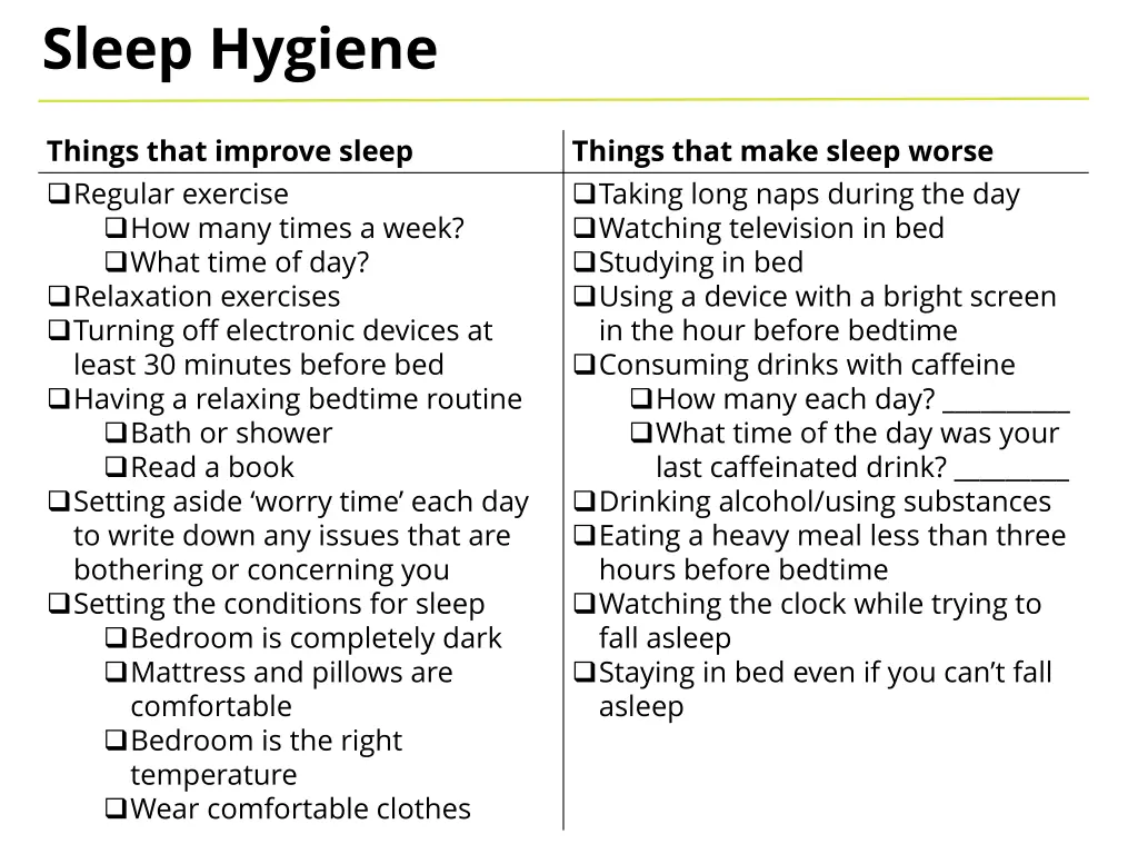 sleep hygiene 1