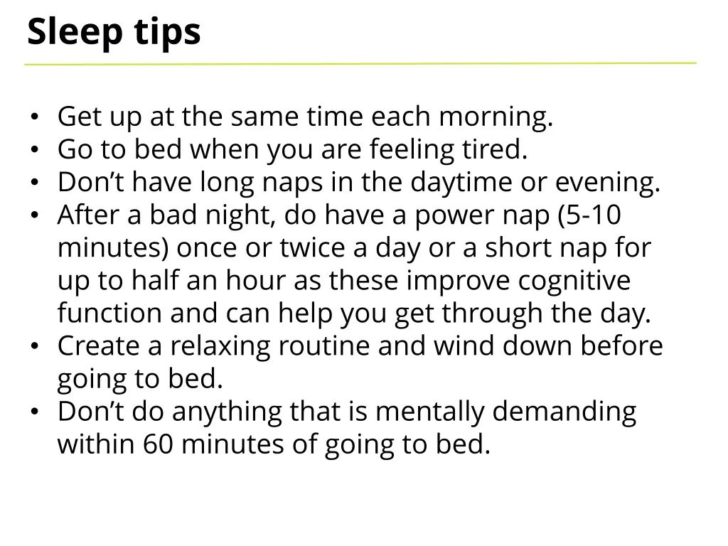 sleep tips