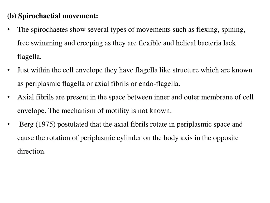 b spirochaetial movement