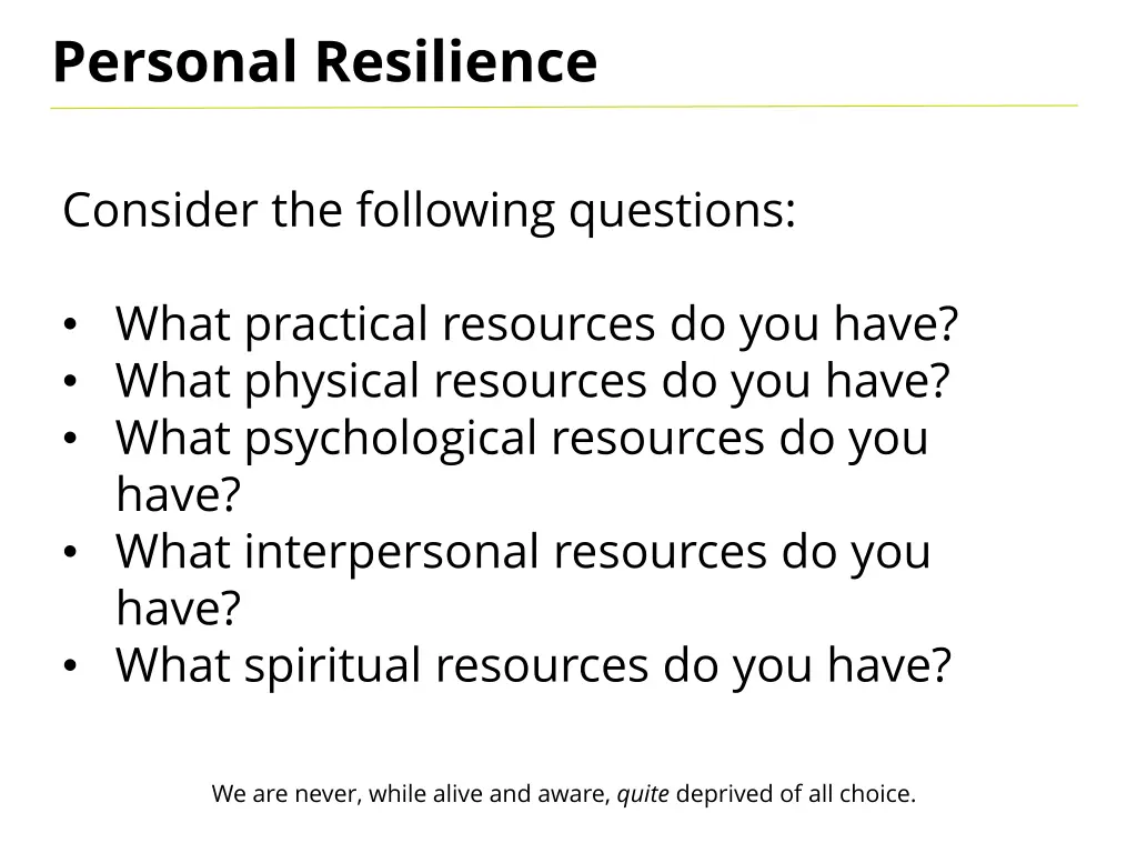 personal resilience