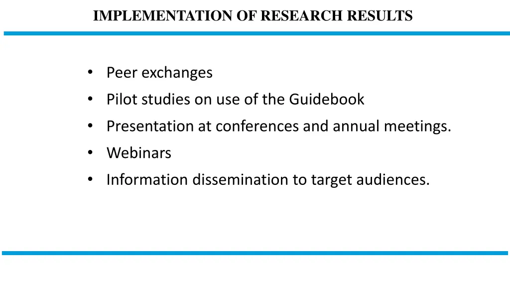 implementation of research results