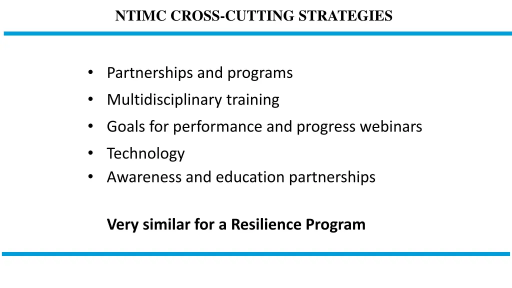 ntimc cross cutting strategies