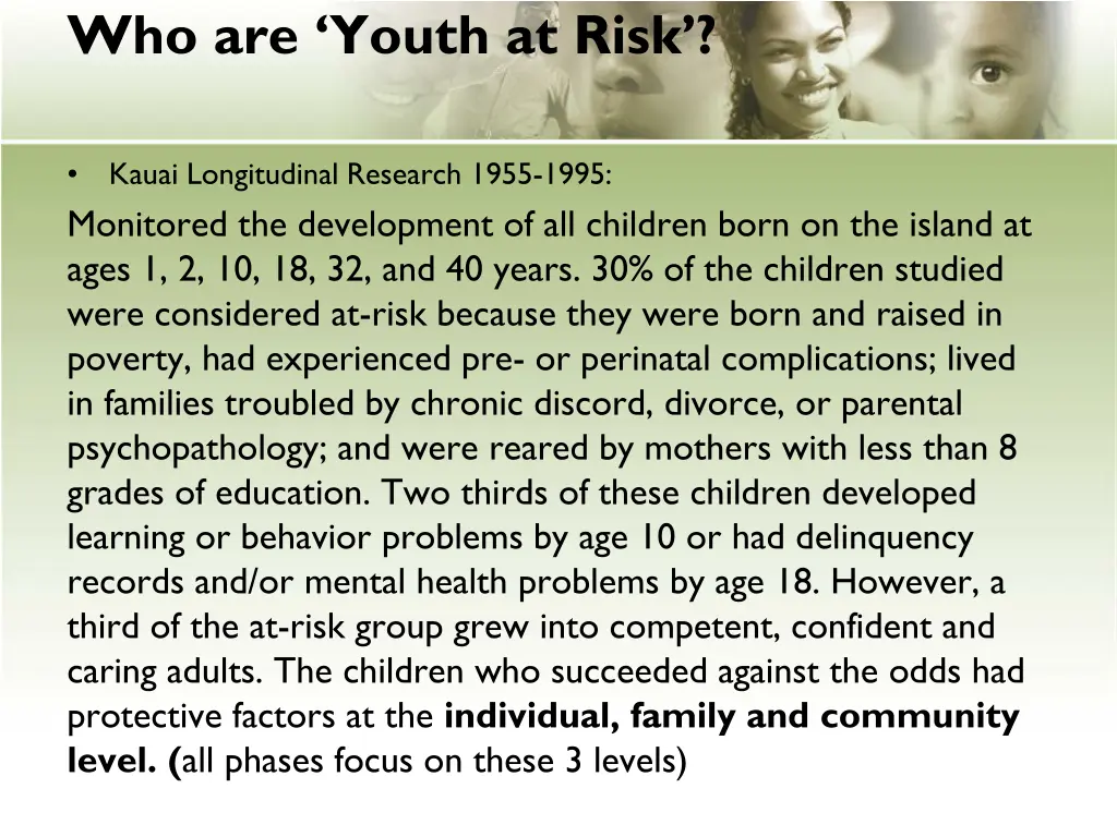 who are youth at risk 1