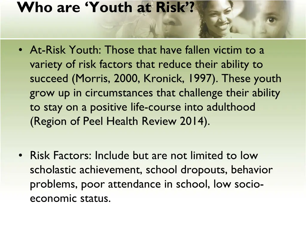 who are youth at risk