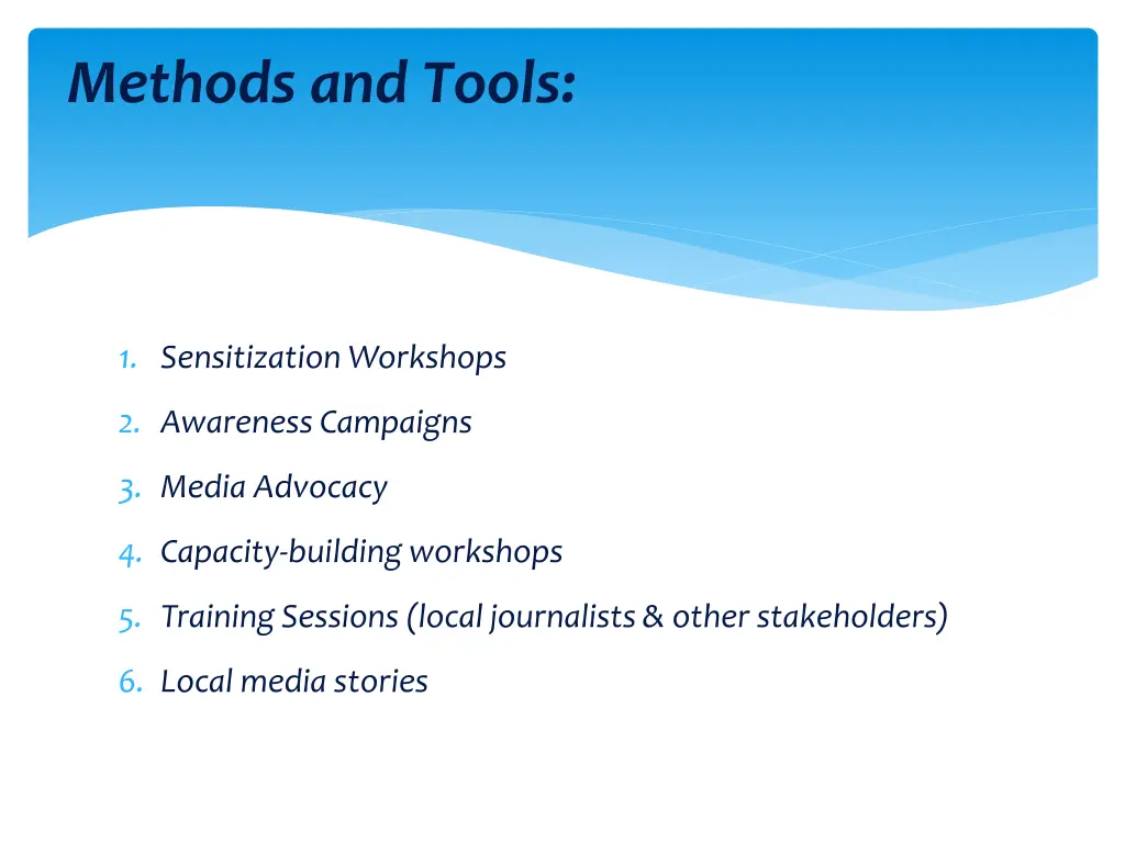 methods and tools