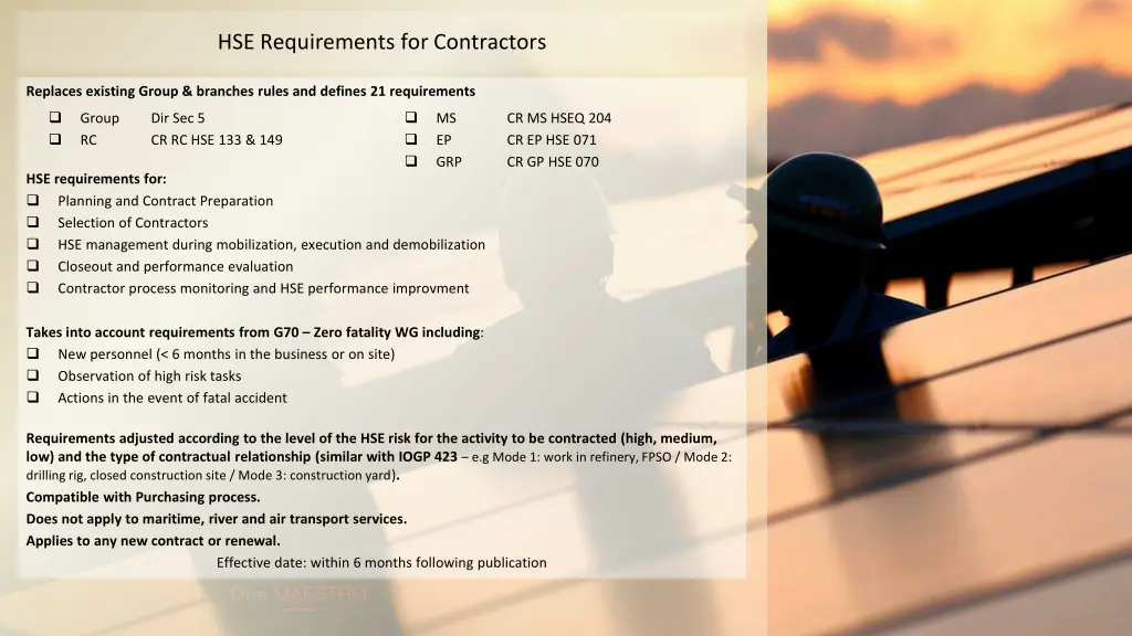 hse requirements for contractors