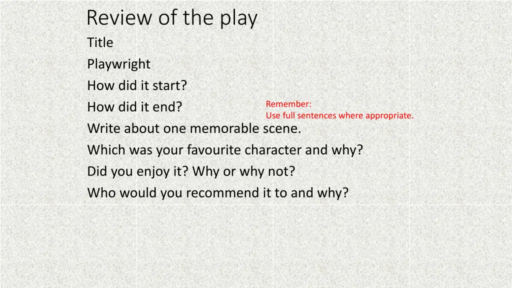 review of the play title playwright