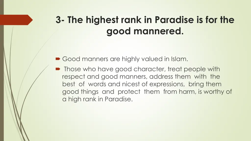 3 the highest rank in paradise is for the good