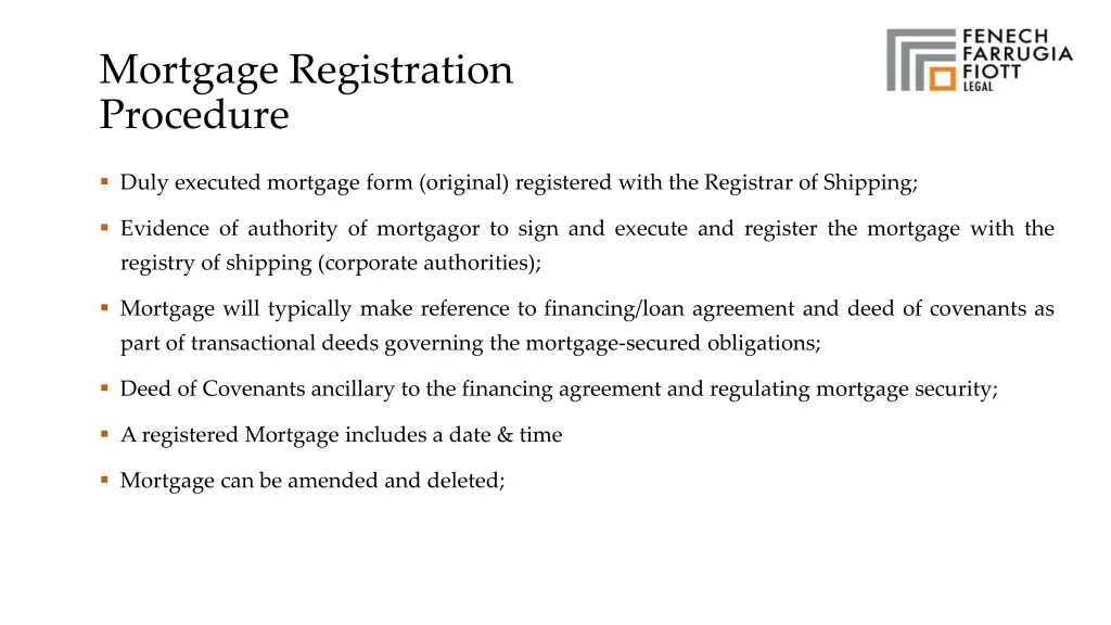 mortgage registration procedure