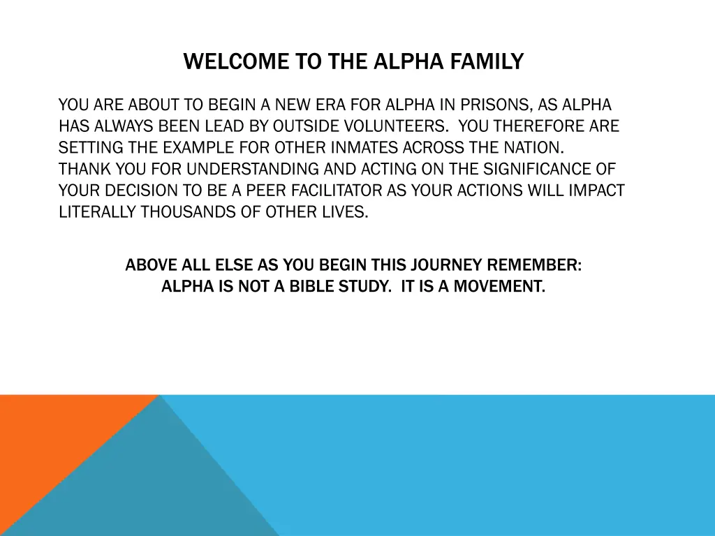 welcome to the alpha family