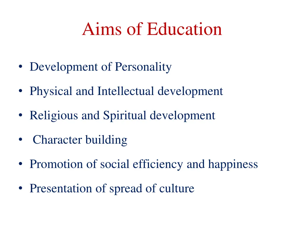 aims of education