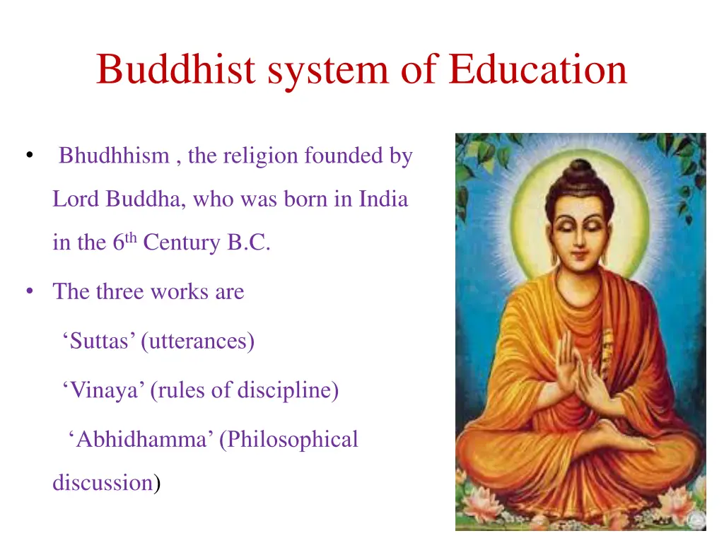 buddhist system of education