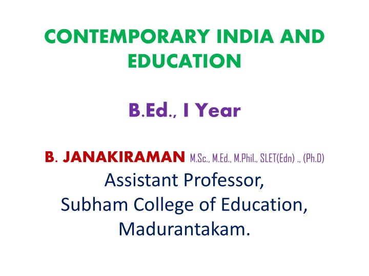 contemporary india and education