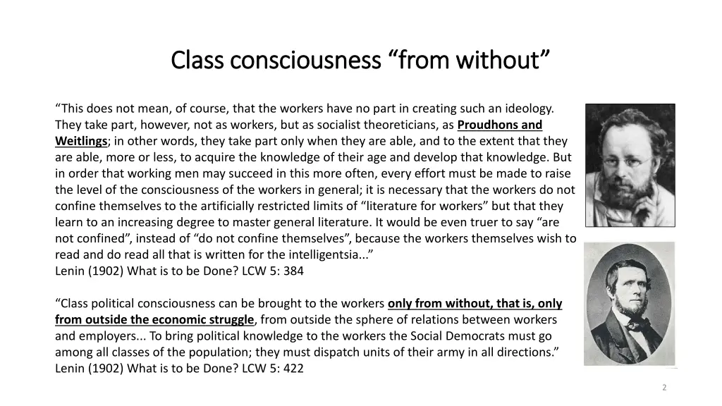 class consciousness from without class