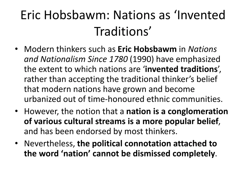 eric hobsbawm nations as invented traditions