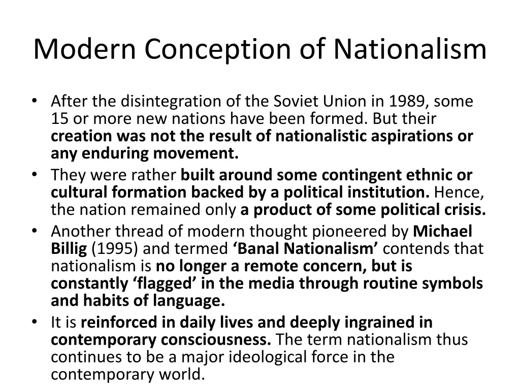 modern conception of nationalism