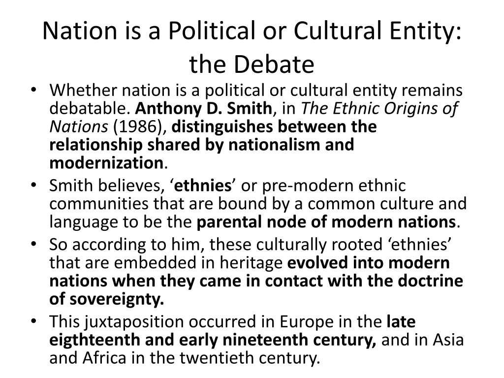 nation is a political or cultural entity