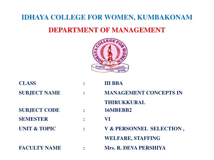 idhaya college for women kumbakonam