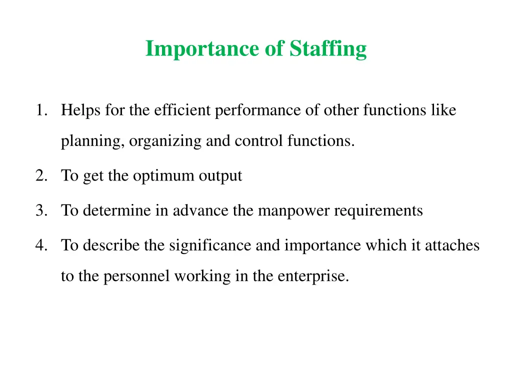 importance of staffing