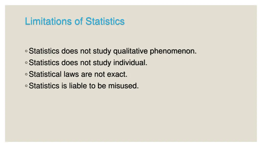 limitations of statistics