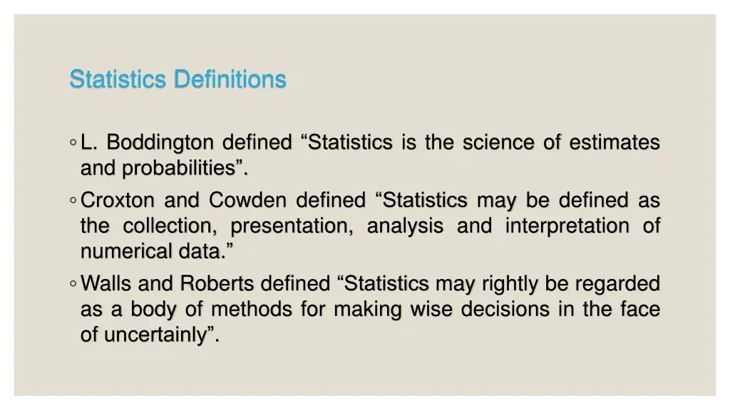 statistics definitions