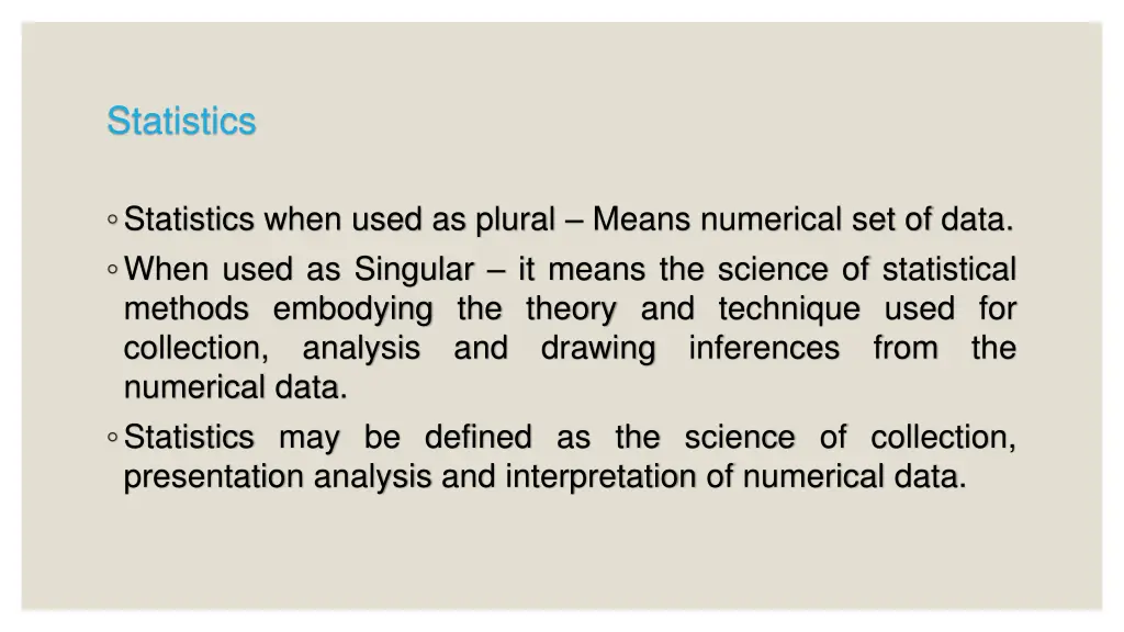 statistics