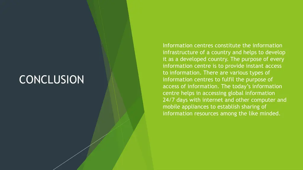 information centres constitute the information