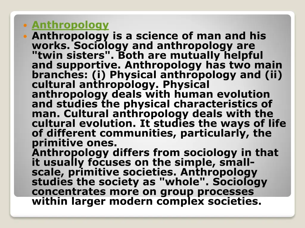 anthropology anthropology is a science