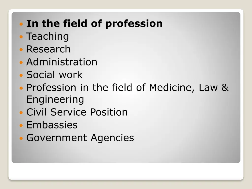 in the field of profession teaching research