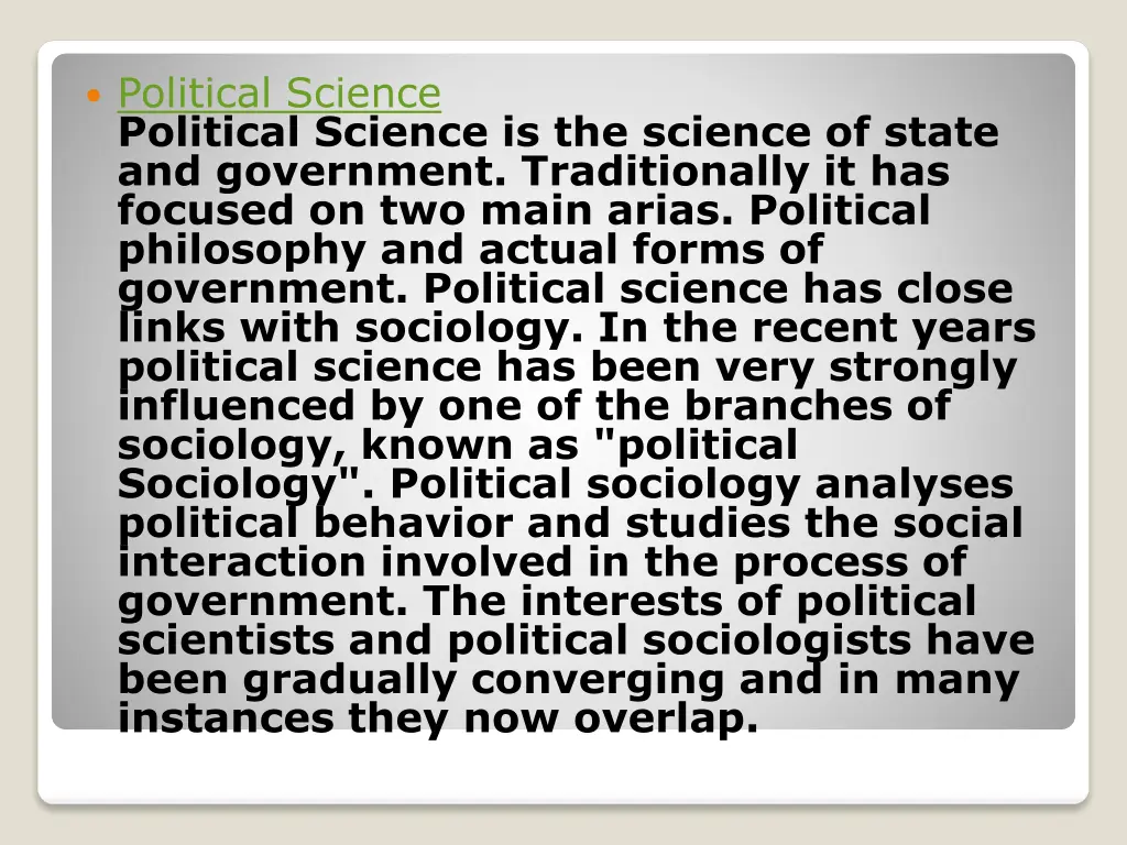 political science political science