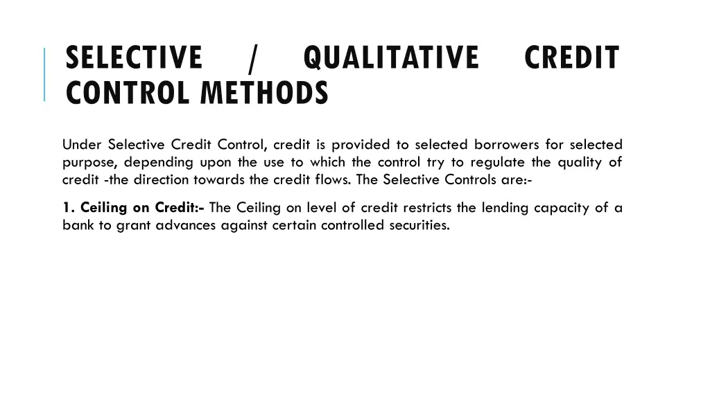 selective control methods