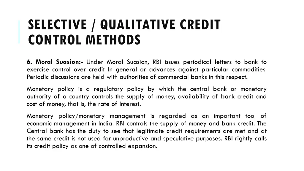 selective qualitative credit control methods 5