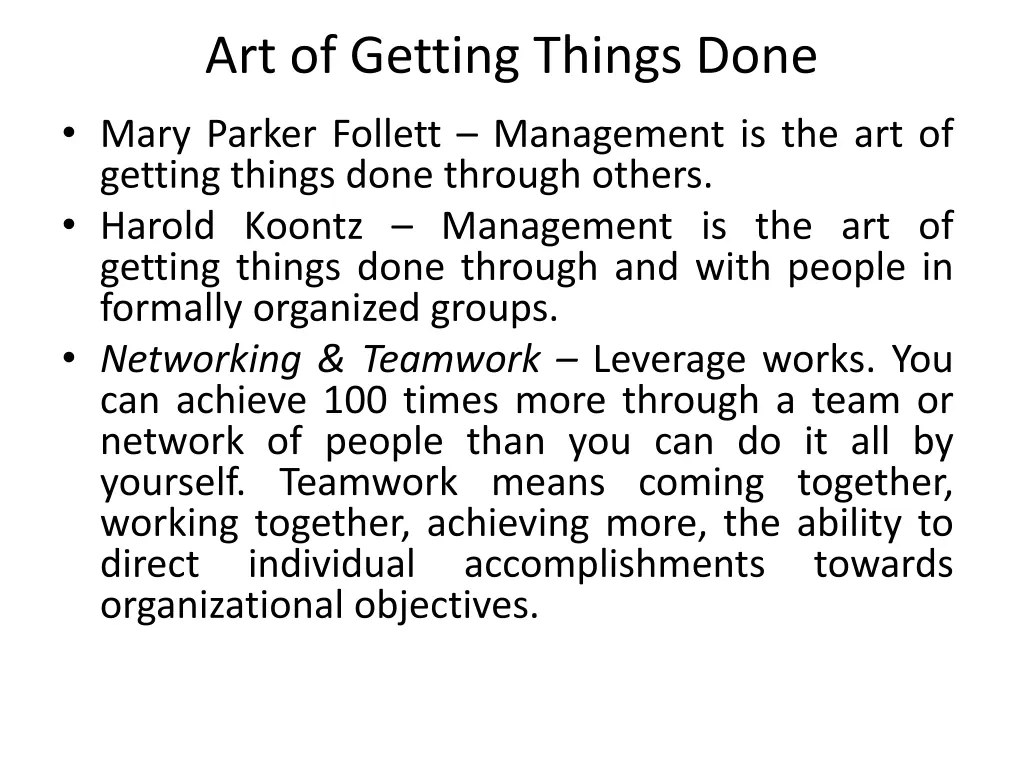 art of getting things done mary parker follett