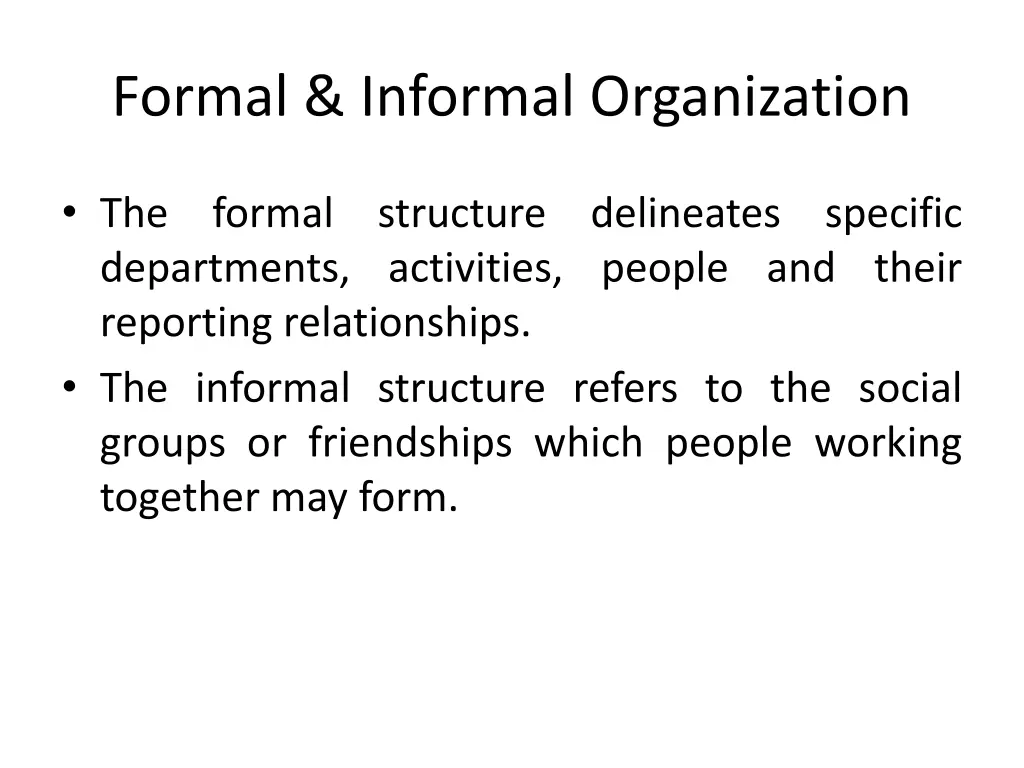 formal informal organization