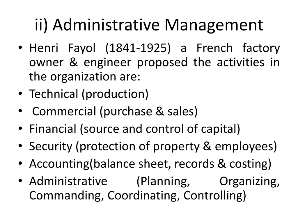 ii administrative management henri fayol 1841