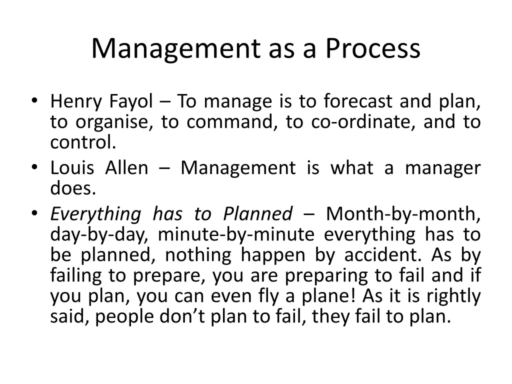 management as a process