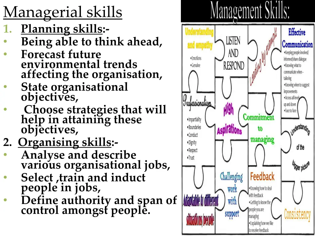 managerial skills 1 planning skills being able