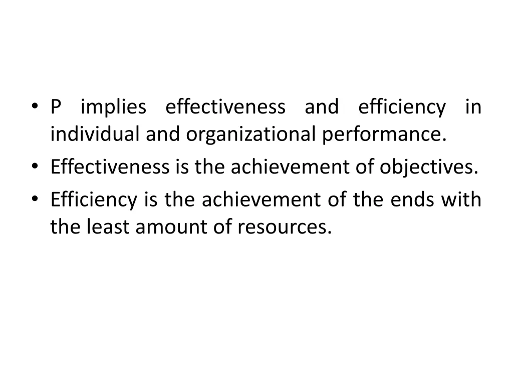 p implies effectiveness and efficiency