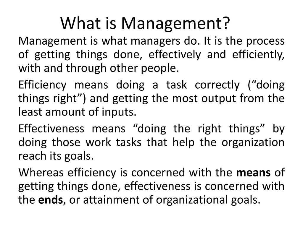 what is management management is what managers