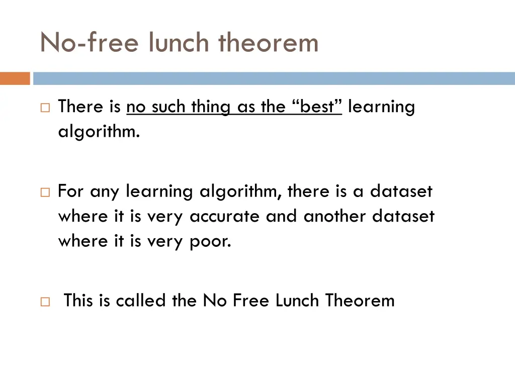 no free lunch theorem 1