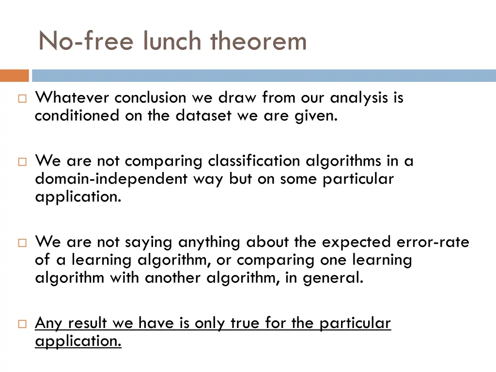 no free lunch theorem