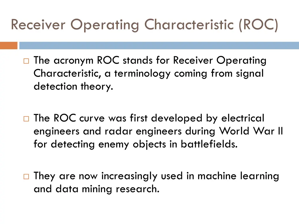 receiver operating characteristic roc