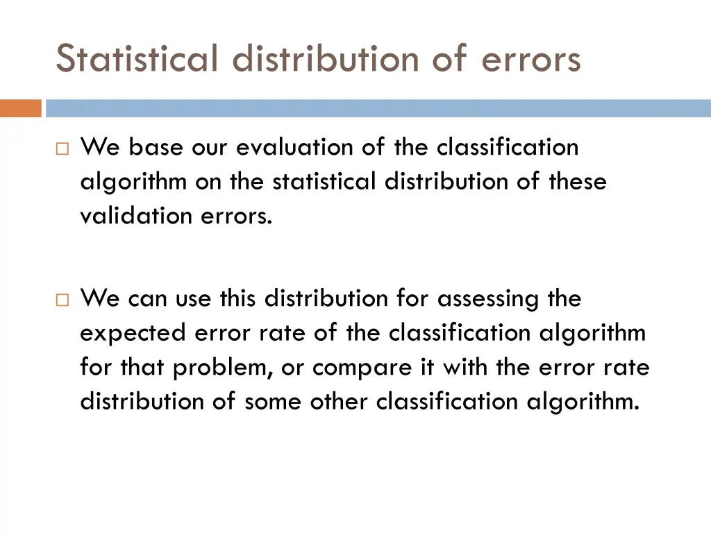 statistical distribution of errors 1