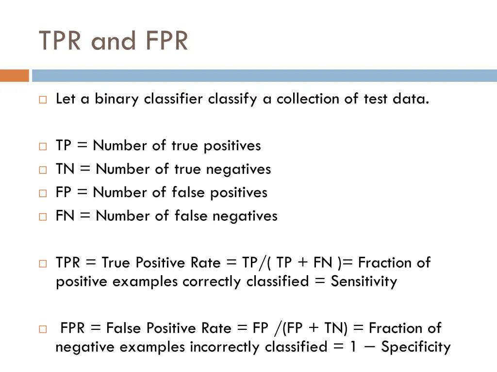 tpr and fpr