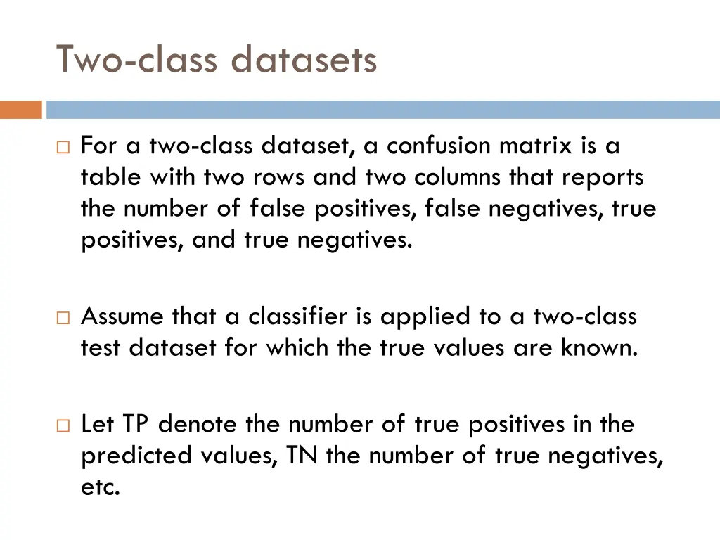 two class datasets