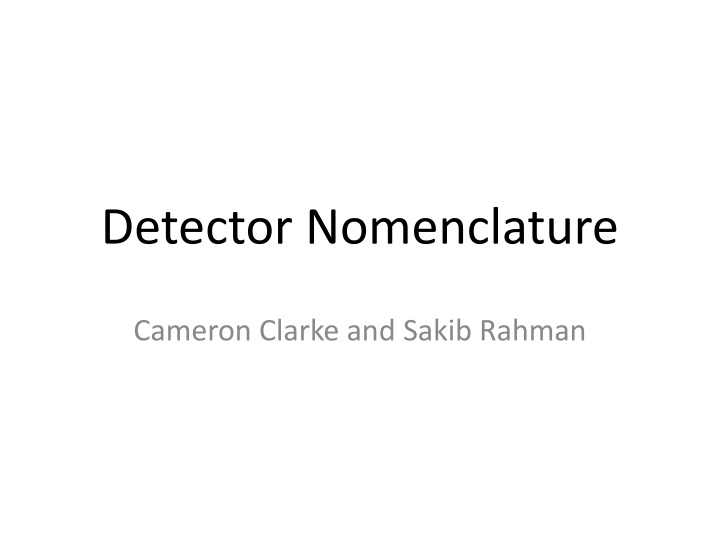 detector nomenclature