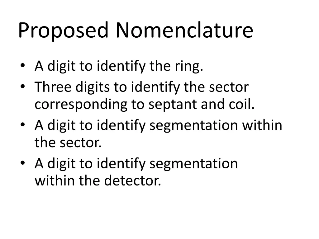 proposed nomenclature