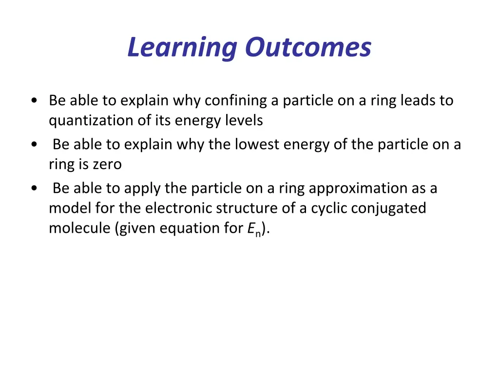 learning outcomes