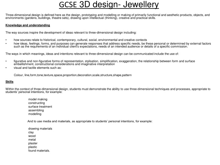 gcse 3d design jewellery